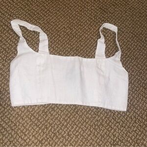 White linens crop top